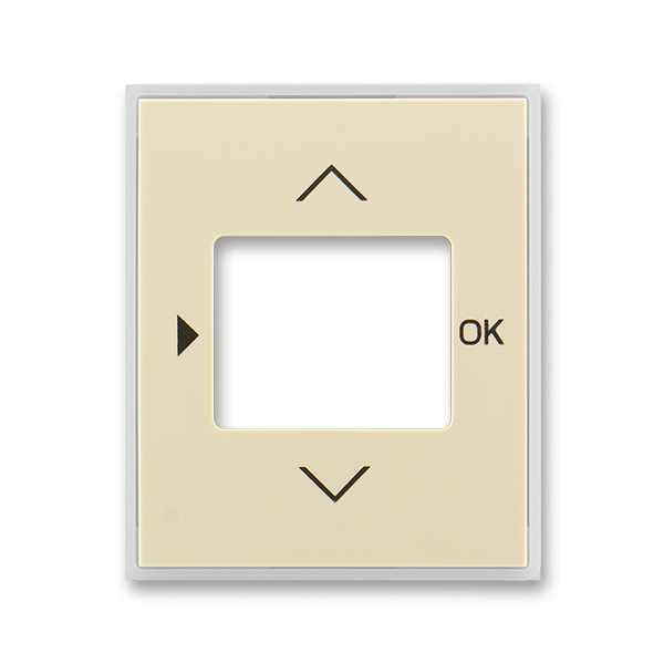 3299E-A40100 21  Kryt ovladače časovacího nebo termostatu, s otvorem pro displej, slonová kost / ledová bílá